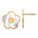 14K Yellow Gold Mother of Pearl Flower Post Earrings