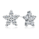 Star Cluster CZ Stud Earrings In White Rhodium Over Brass