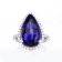 12.43 Ctw Tanzanite and 0.62 Ctw White Diamond Ring in 18K WG