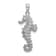 Rhodium Over 14k White Gold 3D Textured Seahorse Pendant