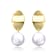 Coin Pearl Drop Earrings In 14K Gold Over Sterling Silver