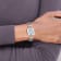 Charles Hubert Stainless Steel Wire Bangle Light Blue MOP Dial Watch