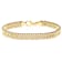 Woven Bead Necklace And Bracelet Set In 18K Gold Over Bronze