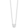 Rhodium Over Sterling Silver Tiny Circle Block Letter W Initial Necklace