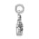 Rhodium Over Sterling Silver Antiqued Crystal Hatching Turtle Pendant