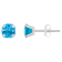 5mm Cushion Blue Topaz Rhodium Over 10k White Gold Stud Earrings