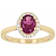 Grape Color Garnet Oval And Lab-Created Moissanite Ring In 18K Gold Over
Sterling Silver 1.51ctw