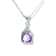Rhodium Over Sterling Silver Octagon Amethyst and White Cubic Zirconia
Pendant With Chain