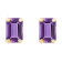 6x4mm Emerald Cut Amethyst 10k Yellow Gold Stud Earrings