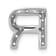 Rhodium Over 14K White Gold Diamond Letter R Initial Charm