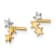 14k Yellow Gold and Rhodium Over 14k Yellow Gold Children's 3-Star Stud Earrings