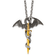 Stainless Steel Antiqued and Polished Yellow IP-plated Dragon/Sword
24-inch Necklace