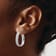 Rhodium Over 14K White Gold Satin 7/8" Teardrop Hoop Earrings