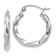 Rhodium Over 14k White Gold Twisted 5/8" Hoop Earrings