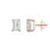 White Cubic Zirconia 14k Rose Gold Studs With Velvet Gift Box 2.00ctw