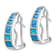 Rhodium Over Sterling Silver Polished Blue Created Opal Inlay J-Hoop Earrings