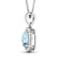 0.96ctw 14K White Gold Aquamarine and White Diamond Pendant with 18 inch
Cable Chain