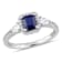 Blue, White Sapphire and Diamond 14K White Gold Ring 1.21ctw