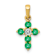 10k Yellow Gold and Rhodium Over 10k Yellow Gold 0.33 ctw Emerald and
Diamond Cross Pendant