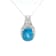25.46 Ctw Blue Zircon and 1.04 Ctw White Diamond Pendant in 14K WG