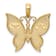 14k Two-tone Gold Textured Butterfly Pendant