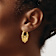14k Yellow Gold Polished and Textured 1 1/16" Claddagh Hoop Earrings