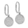 Rhodium Over Sterling Silver Polished Crystal Sand Dollar Dangle Earrings