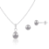 6mm Platinum Cultured Freshwater Pearl Rhodium Over Sterling Silver
Pendant & Earring Set