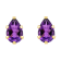 6x4mm Pear Shape Amethyst 10k Yellow Gold Stud Earrings