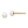 14K Yellow Gold 3-4mm White Button Freshwater Cultured Pearl Stud Post Earrings