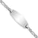 Rhodium Over 14k White Gold Semi-Solid Oval Figaro Link ID Bracelet