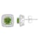 5mm Cushion Peridot 1/5 ctw Diamond Rhodium Over Sterling Silver Halo
Stud Earrings