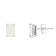 6x4mm Emerald Cut Opal 14k White Gold Stud Earrings