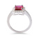 Red Lab Created Ruby With Moissanite Accents Rhodium Over Sterling
Silver Ring
