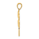 14K Yellow Gold Solid Polished 4-Leaf Clover Pendant