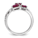 Rhodium Over Sterling Silver Polished Lab Created Ruby and Cubic
Zirconia Hearts Ring