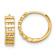14k Yellow Gold Polished Cubic Zirconia Hinged Hoop Earrings