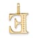 14K Yellow Gold Diamond Letter E Initial Pendant