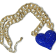 Blue Crystal Gold Tone Center Heart Pendant Necklace.