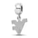 Sterling Silver Rhodium-plated LogoArt West Virginia University Small
Dangle Bead