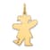 14k Yellow Gold Satin Girl Kiss Charm