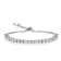 CZ Bolo Bracelet In White Rhodium Over Brass