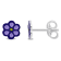 Children's Purple Flower Stud Earrings in Sterling Silver