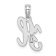 Rhodium Over 14k White Gold Polished Script Letter H Initial Pendant