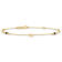 14K Gold Polished/Diamond-cut Heart Lab Created Onyx Beads 9-inch Plus
1-inch Extension Anklet