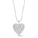 Sterling Statements Rhodium Over Sterling Silver CZ Heart Necklace with
Bead Chain