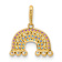 14k Yellow Gold Polished Cubic Zirconia Rainbow and Clouds Pendant