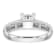 Rhodium Over 14K White Gold Diamond Cluster Engagement Ring 0.72ctw