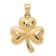 14k Yellow Gold Diamond-Cut and Brushed Shamrock Pendant