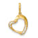 14K Yellow Gold Polished Cubic Zirconia Fancy Open Heart Pendant